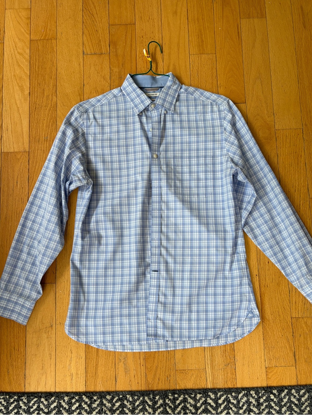 Jos. A. Bank Men's Light Blue Plaid Button-Down Shirt